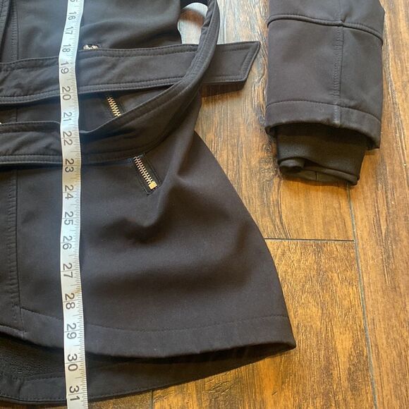 Betsey Johnson Double Breasted Belted Rain Jacket trench coat fleece lined EUC - Picture 8 of 11